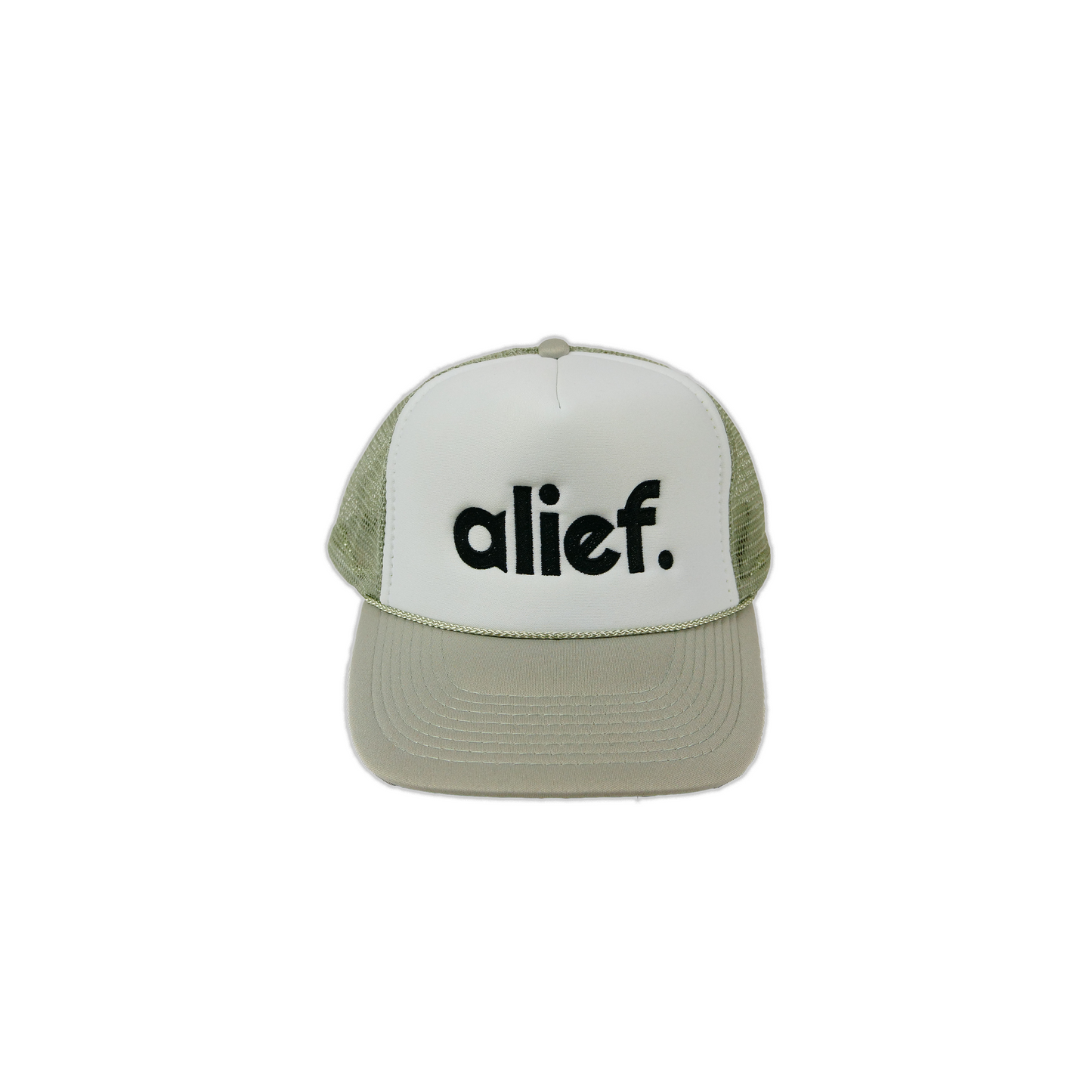 Bold Alief Trucker Hat - Gray and White/Black