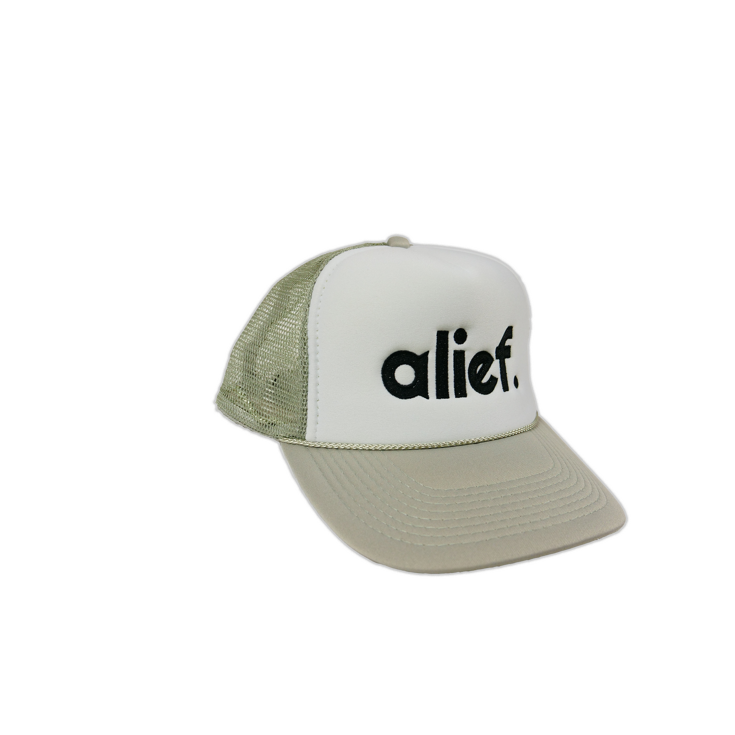 Bold Alief Trucker Hat - Gray and White/Black