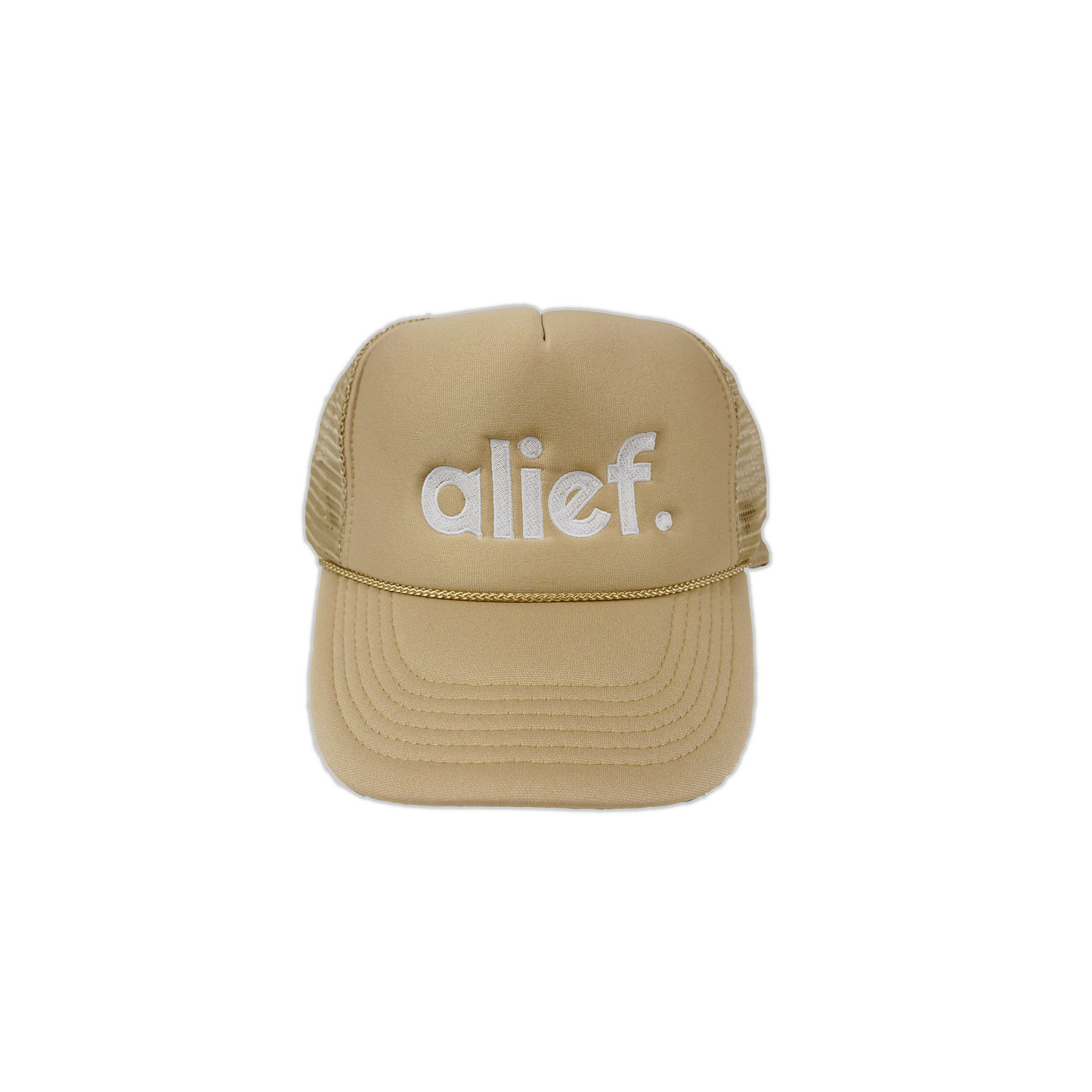 Bold Alief Trucker Hat - Tan/White
