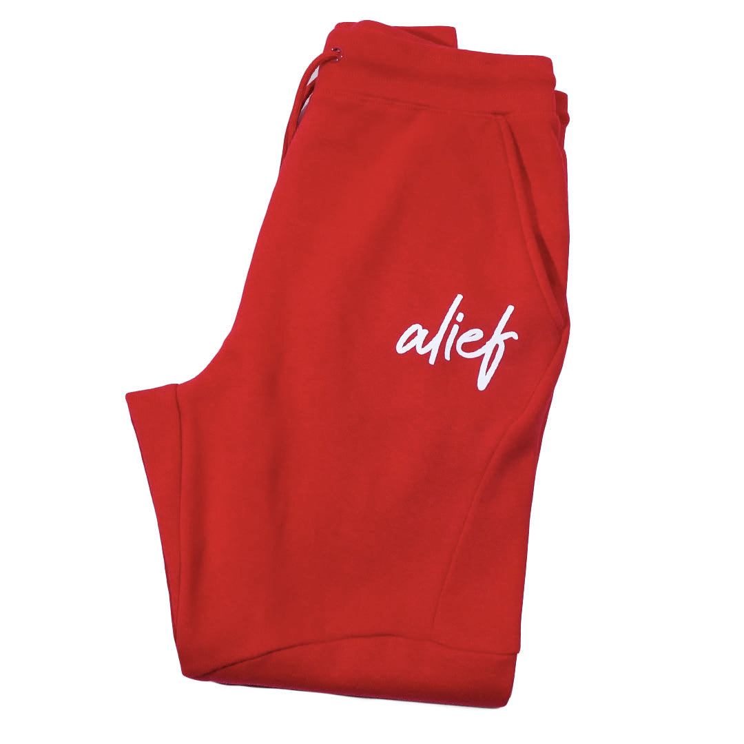 Alief 2.0 Cursive Jumpsuit - Red