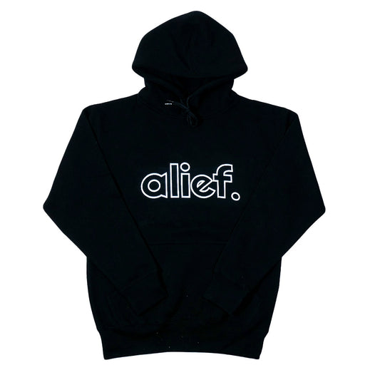 Open Face Logo Hoodie - Black