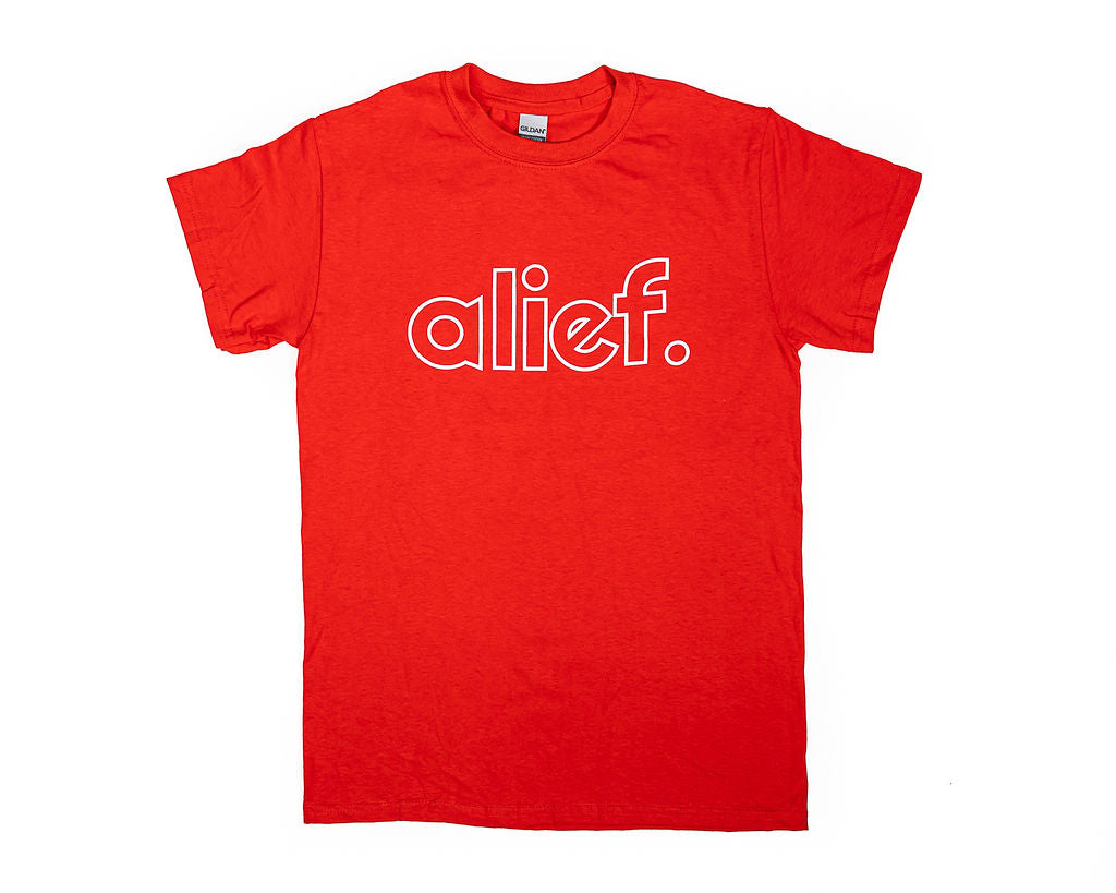 Alief Open Face Logo Tee - Red