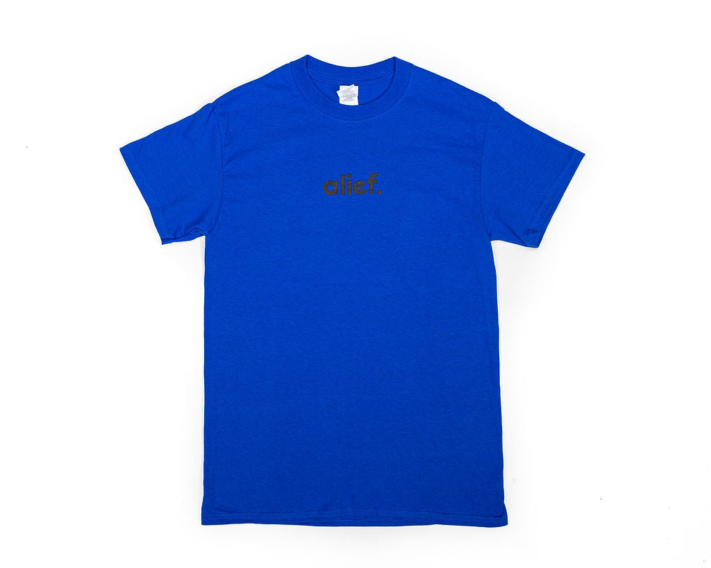 Bold Alief Small Logo Tee - Blue/Black