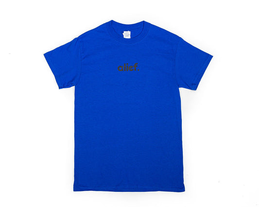 Bold Alief Small Logo Tee - Blue/Black