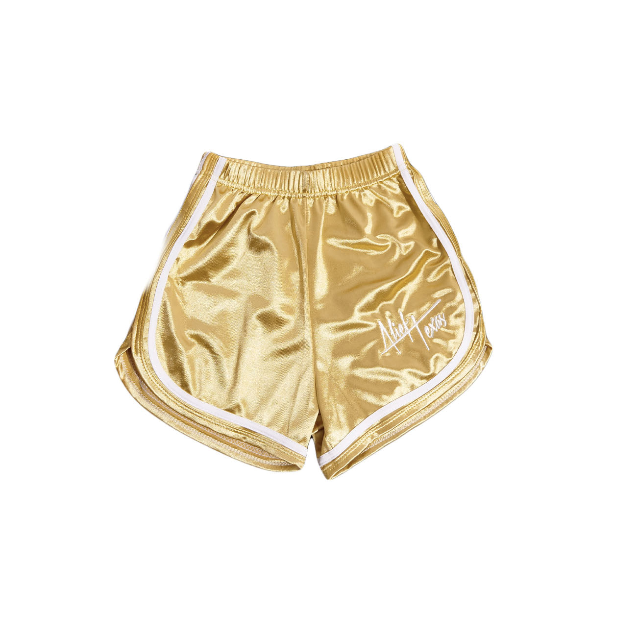 Alief Texas Logo Satin Booty Shorts - Gold
