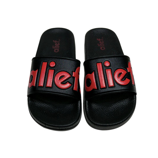 Bold Alief Slides - Black/Red