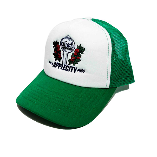 Alief Applecity Water Tower Trucker Hat - Green/White