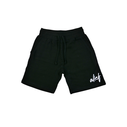 Alief Cursive 2.0 Shorts - Black/White