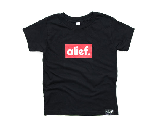 Youth Alief Red Box Kids Tee - Black