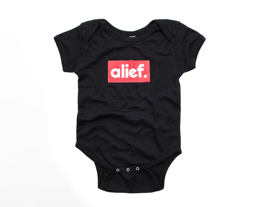 Alief Red Box Logo Kids Onesie - Black
