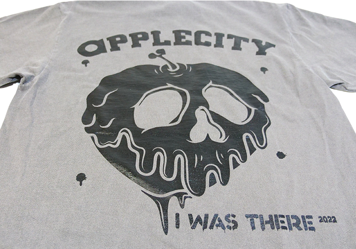 Appleface 3.0 Gray Tee (Black Ink)