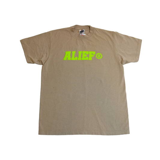 Applecity 3.0 Tan Tee (Lime Ink)