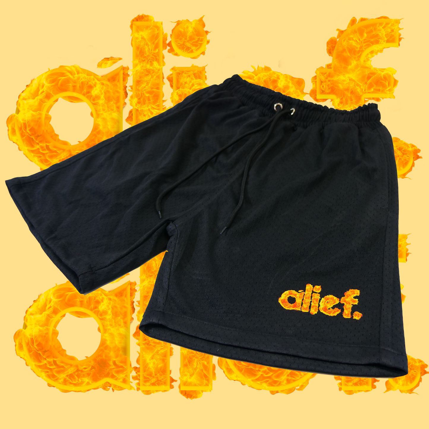 Alief On fire Shorts - Black