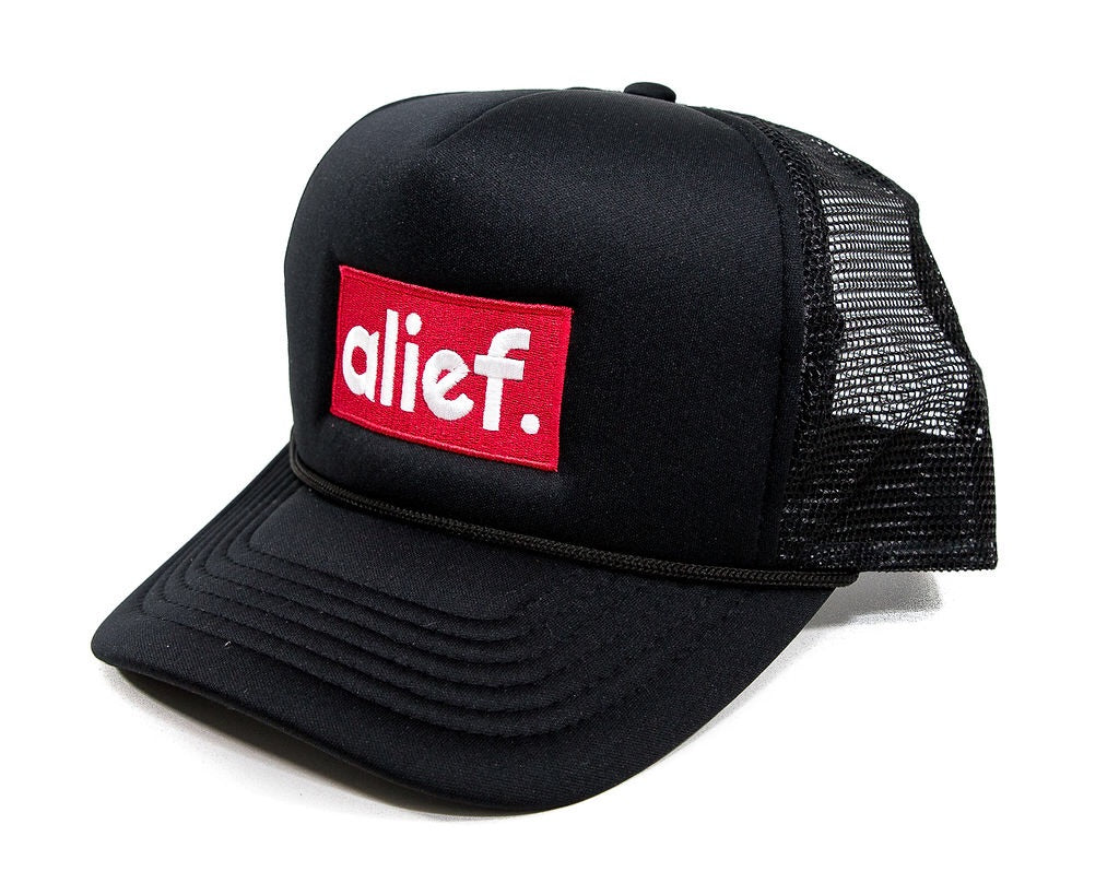 Alief Red Box Logo Trucker Hat - Black