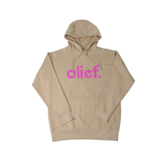 Bold Alief Hoodie - Tan/Pink