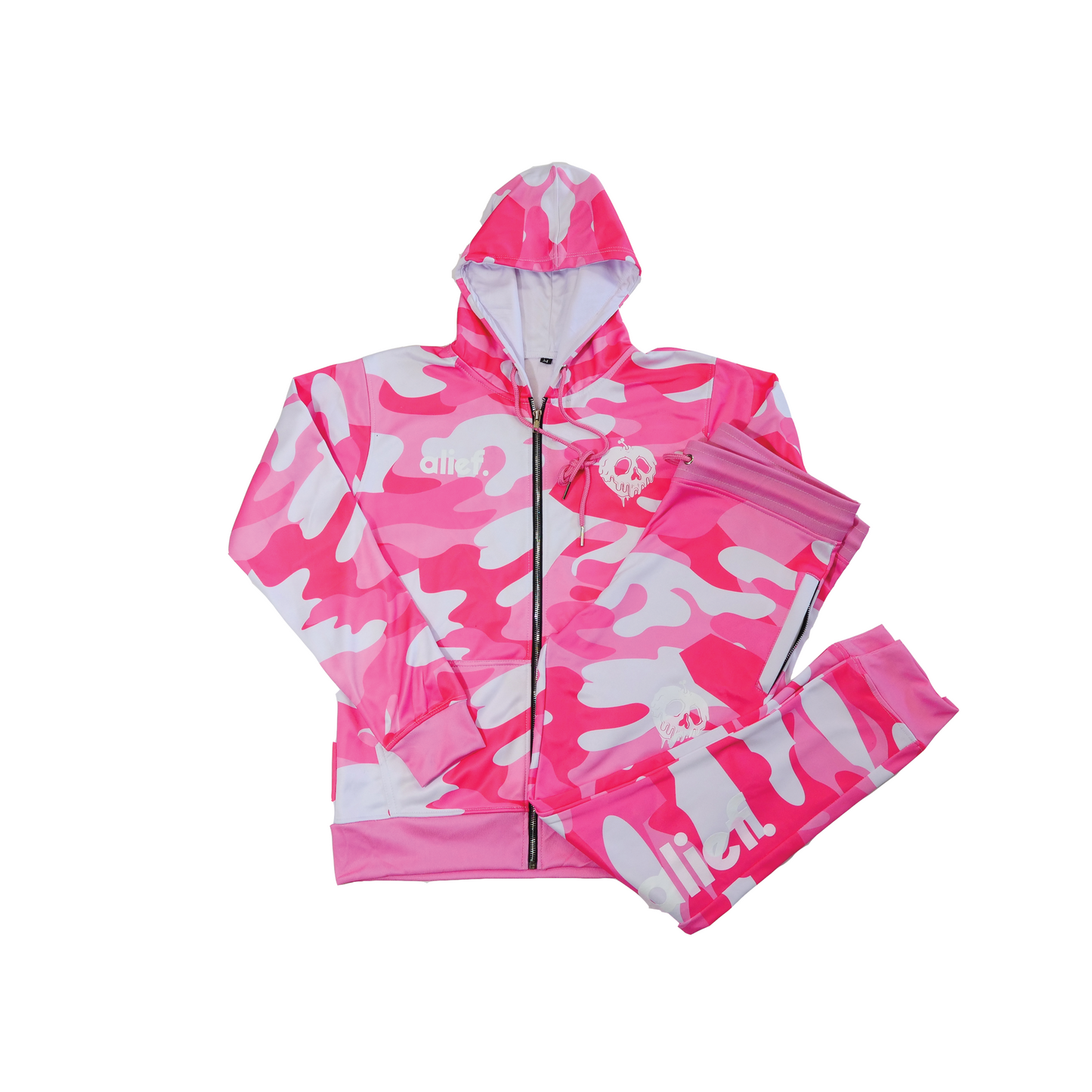 Pink camo set (white print)